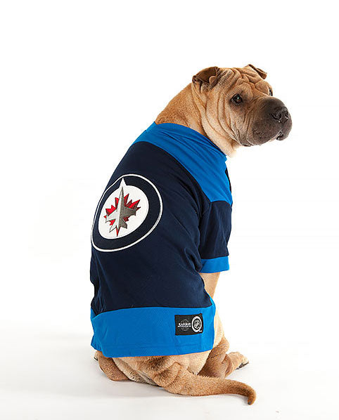 Winnipeg Jets NHL Dog Jersey on large dog
