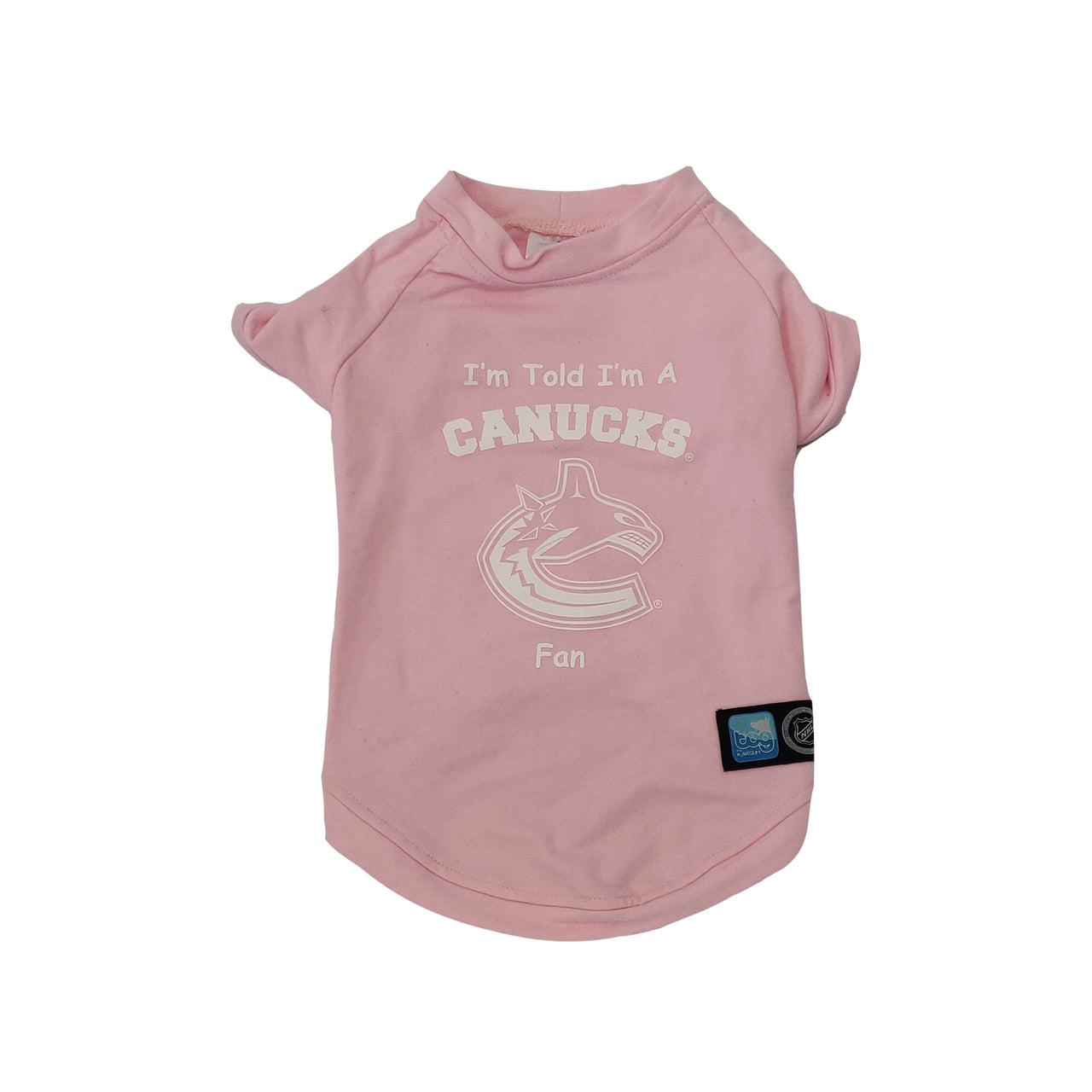 Vancouver Canucks NHL Dog Fan Shirt-Pink flat