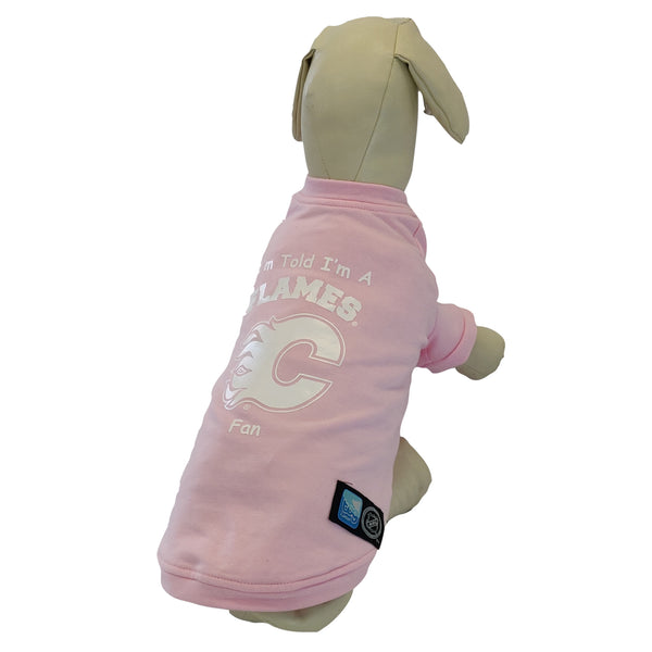 Calgary Flames NHL Dog Fan Shirt-Pink