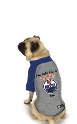 Edmonton Oilers NHL Dog Fan Shirt on dog