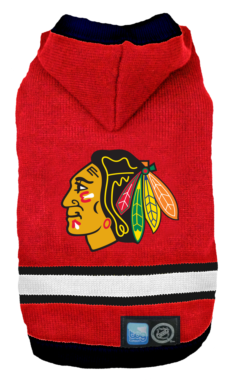 Chicago Blackhawks NHL Dog Sweater flat