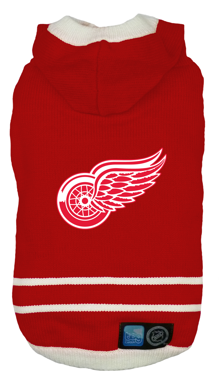 Detroit Red Wings NHL Dog Sweater flat