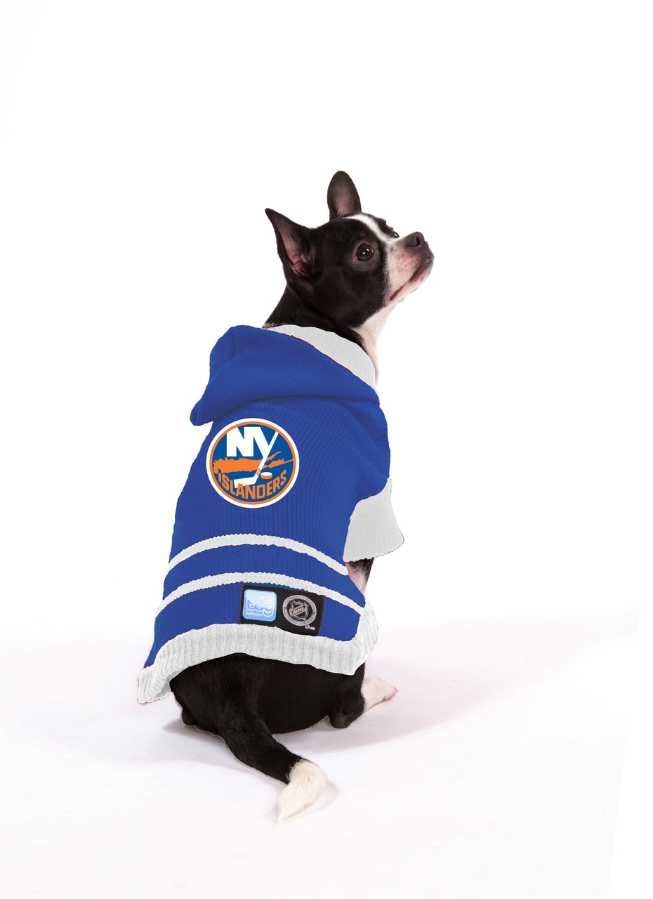 New York Islanders NHL Dog Sweater on small dog