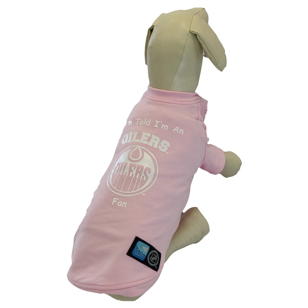 Edmonton Oilers NHL Dog Fan Shirt-Pink
