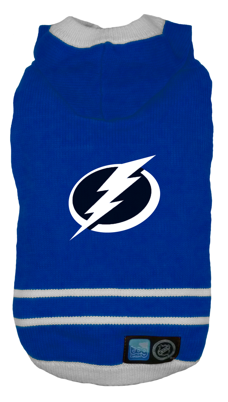 Tampa Bay Lightning NHL Dog Sweater flat