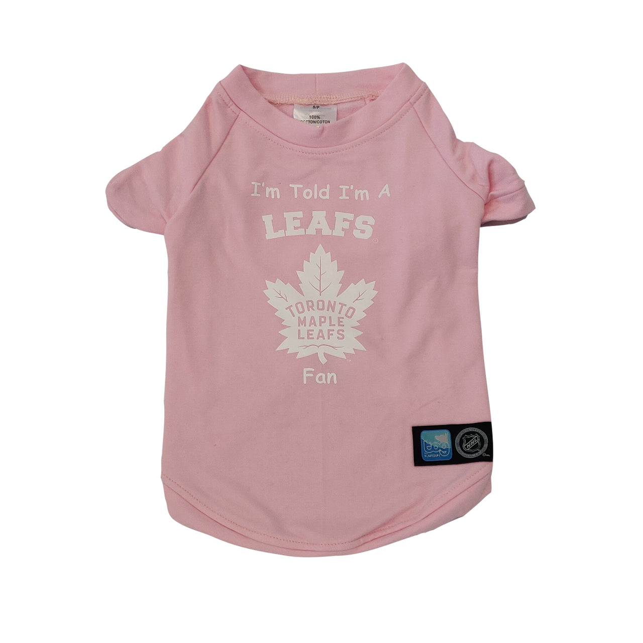 Toronto Maple Leafs NHL Dog Fan Shirt-Pink flat