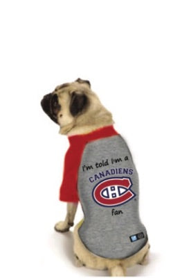 Montreal Canadiens NHL Dog Fan Shirt on dog