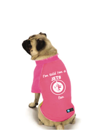 Winnipeg Jets NHL Dog Fan Shirt-Pink on dog