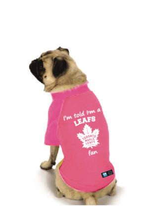 Toronto Maple Leafs NHL Dog Fan Shirt-Pink on dog