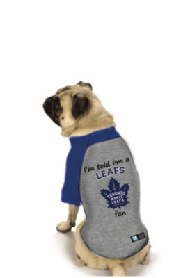 Toronto Maple Leafs NHL Dog Fan Shirt on dog